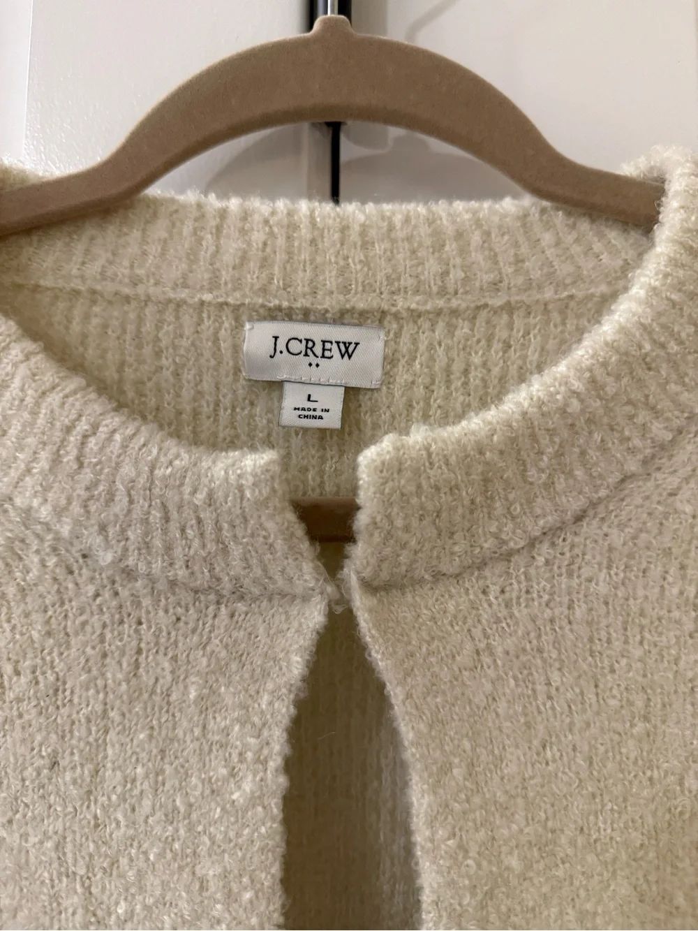 J. Crew Cream Bouclé Open Cardigan Jacket
